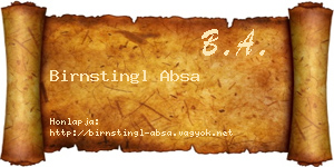 Birnstingl Absa névjegykártya